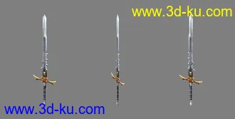 3D打印模型18把华丽大剑有材质贴图的图片