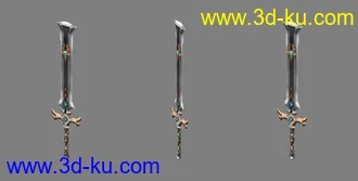3D打印模型18把华丽大剑有材质贴图的图片