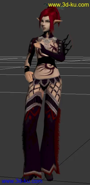 3D打印模型女NPC带贴图动作的图片