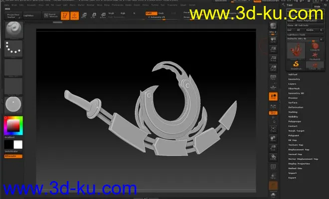 冷兵器 武器一枚 Maya Max C4D 影视动画模型的图片1