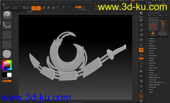 冷兵器 武器一枚 Maya Max C4D 影视动画模型的图片2