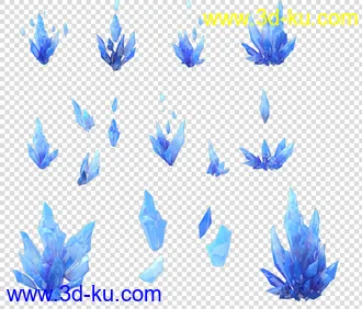 一组水晶的高精写实模型的图片