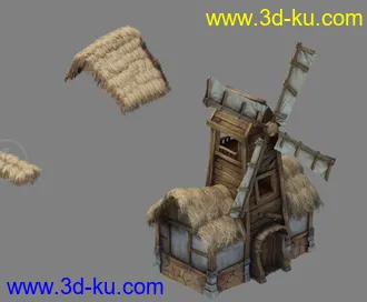 3D打印模型一个欧式带风车的房屋（高精，写实）的图片