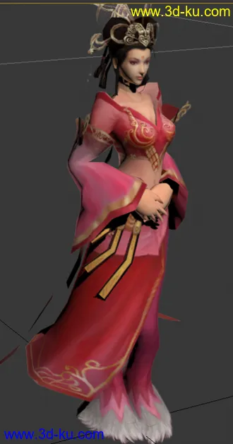 3D打印模型貂蝉带贴图动作的图片