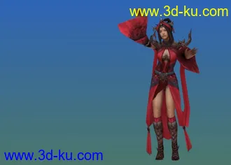 红衣教 美女模型带舞蹈显仙焰红色娘子军帖图的图片