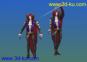 3D打印模型神魔大陆 吸血鬼守护者带动作显血光剑影帖图的图片