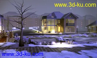 3D打印模型冬季雪景的图片