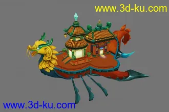 3D打印模型龙船 参考幻神天下原画制作的图片