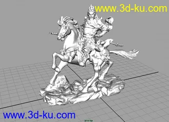 3D打印模型关公骑大马（maya obj  带 贴图）的图片