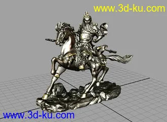 3D打印模型关公骑大马（maya obj  带 贴图）的图片