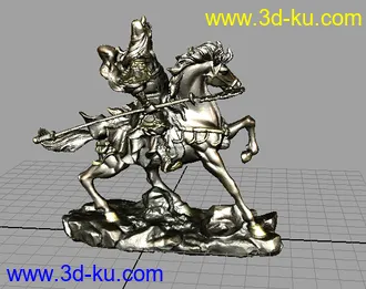 3D打印模型关公骑大马（maya obj  带 贴图）的图片