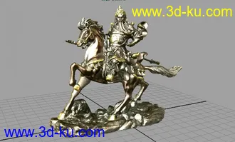 3D打印模型关公骑大马（maya obj  带 贴图）的图片