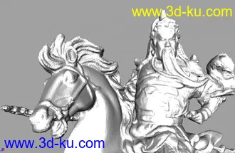 3D打印模型关公骑大马（maya obj  带 贴图）的图片