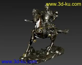 3D打印模型关公骑大马（maya obj  带 贴图）的图片