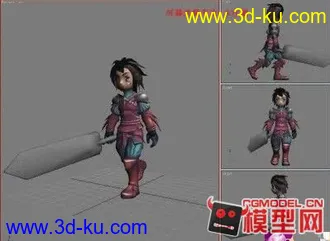 3D打印模型带贴图带骨骼非三角面战士的图片