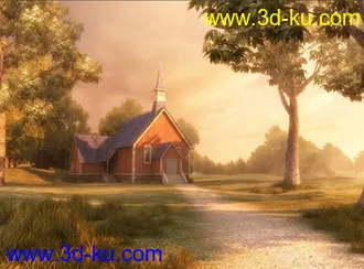 漂亮的小屋模型 渲染还不错的图片