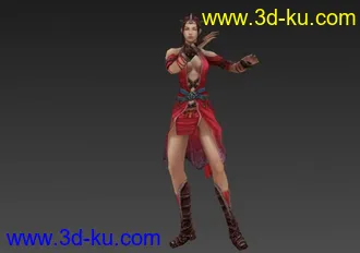 剑网三J3 模型03 红衣教E13003 带动作 现红焰辣火帖图的图片