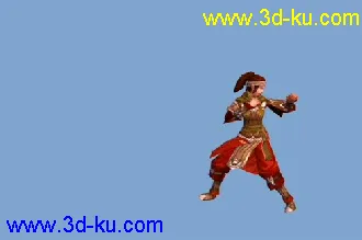 剑三 J3模型07 神策妹E16003蒙皮动画呈赤煞帖图的图片