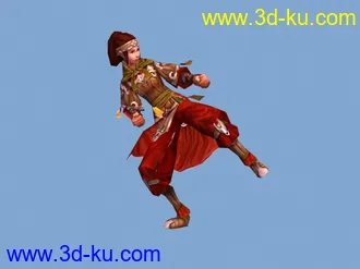 剑三 J3模型07 神策妹E16003蒙皮动画呈赤煞帖图的图片