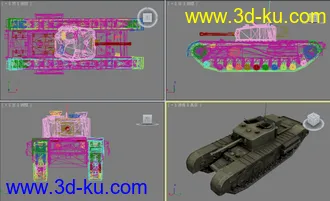 [全套军事模型]重型坦克系列独立分包Obj+贴图+MAX2012下载（不断更新）的图片