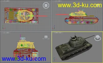 [全套军事模型]重型坦克系列独立分包Obj+贴图+MAX2012下载（不断更新）的图片