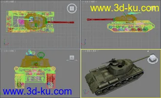 [全套军事模型]重型坦克系列独立分包Obj+贴图+MAX2012下载（不断更新）的图片