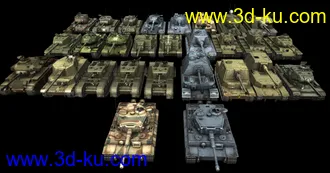 [全套军事模型]重型坦克系列独立分包Obj+贴图+MAX2012下载（不断更新）的图片