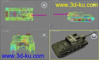 [全套军事模型]重型坦克系列独立分包Obj+贴图+MAX2012下载（不断更新）的图片