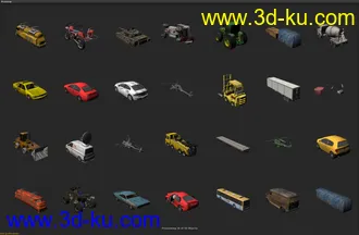 uinty 3d 很多款 交通工具 汽车 次时代模型的图片