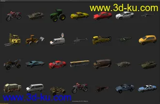 uinty 3d 很多款 交通工具 汽车 次时代模型的图片