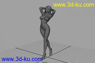 3D打印模型眼镜性感波霸美女（站姿）的图片