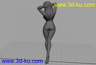 3D打印模型眼镜性感波霸美女（站姿）的图片