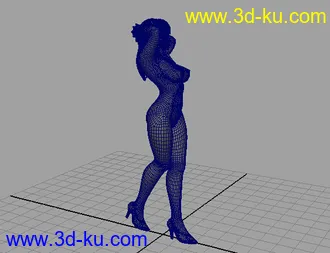 3D打印模型眼镜性感波霸美女（站姿）的图片