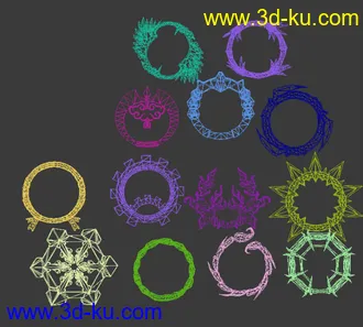 3D打印模型剑5的两套武器 ，小蛮的武器和龙幽的武器合集的图片