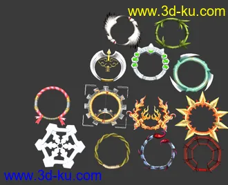 3D打印模型剑5的两套武器 ，小蛮的武器和龙幽的武器合集的图片