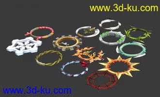 3D打印模型剑5的两套武器 ，小蛮的武器和龙幽的武器合集的图片