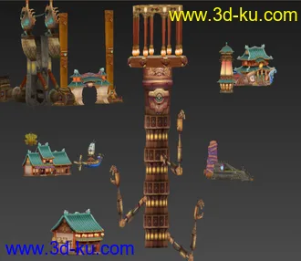 3D打印模型Q版国风场景的图片