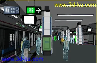 3D打印模型地铁内部场景 地铁室内的图片