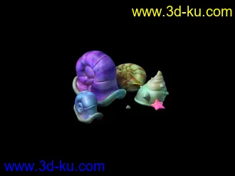 3D打印模型一组Q版写实贝壳的图片