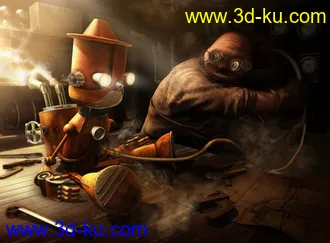 3D打印模型真实人物+机器人场景的图片