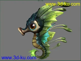 3D打印模型Q版 卡通海马的图片