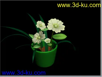 3D打印模型Q版小盆栽花的图片