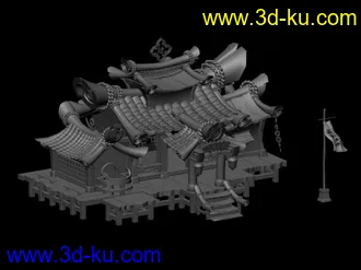 3D打印模型max q版 古建筑的图片
