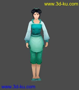 3D打印模型一个古装女人   供大家学习用的图片