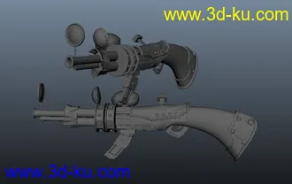 3D打印模型英雄联盟皮城女警的枪的图片