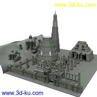 3D打印模型一个埃及类型的场景的图片
