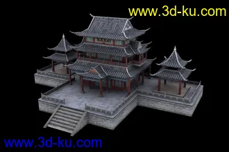 3D打印模型中式组合场景的图片