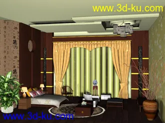 3D打印模型中式卧室的图片