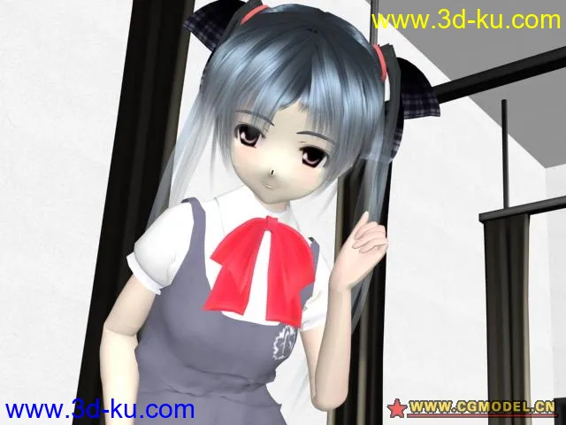 ero3d twin tail girl模型的图片1