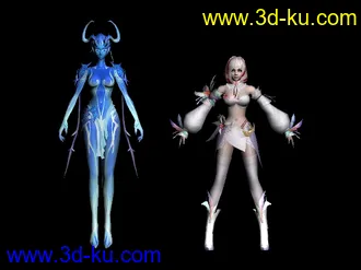 3D打印模型完美世界胧族女+ski2obj的图片